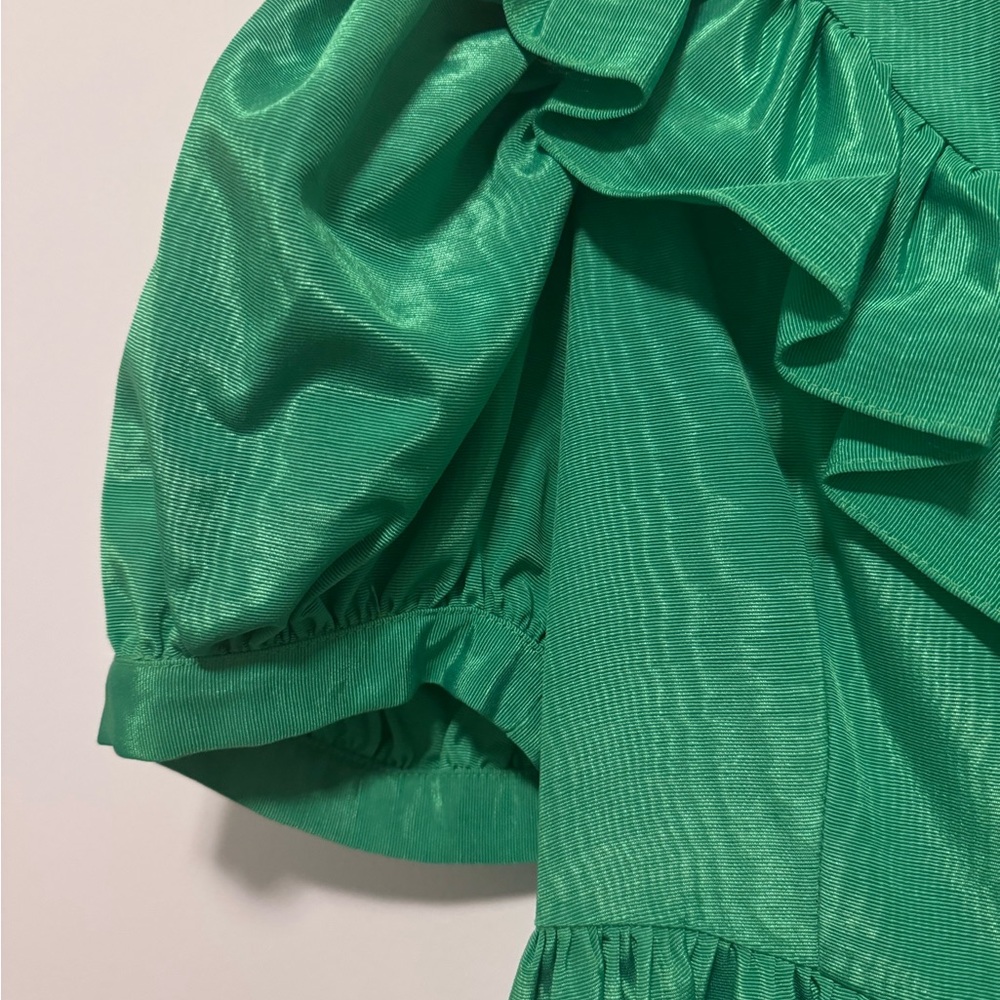 Batsheva Green Ruffled Dress